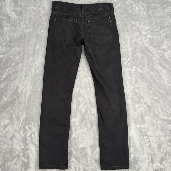 ATHLETA Women Frontier Jeans 30x31 Black Dark Denim Straight Leg Drawstrings - Picture 3 of 16